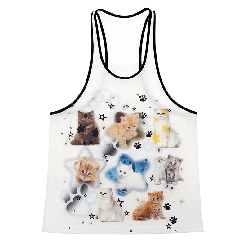 Fierce Cat Print Vest