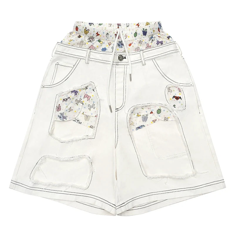Fierce Ripped Denim Shorts With Detailing