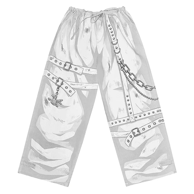 Hand Painted Floral Print Denim Jeans