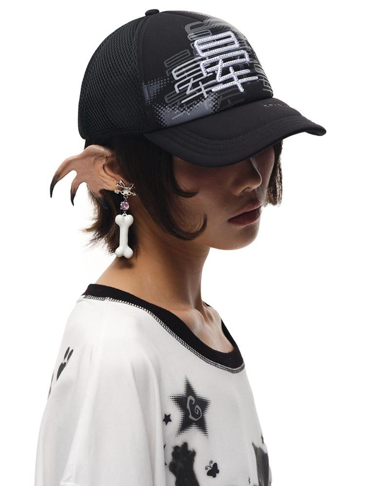 K C Bone Stud Earrings