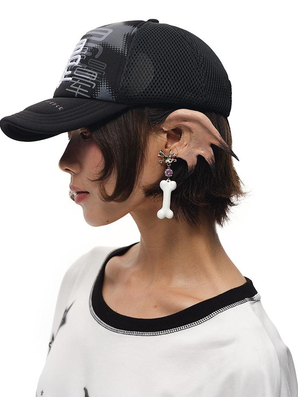 K C Bone Stud Earrings