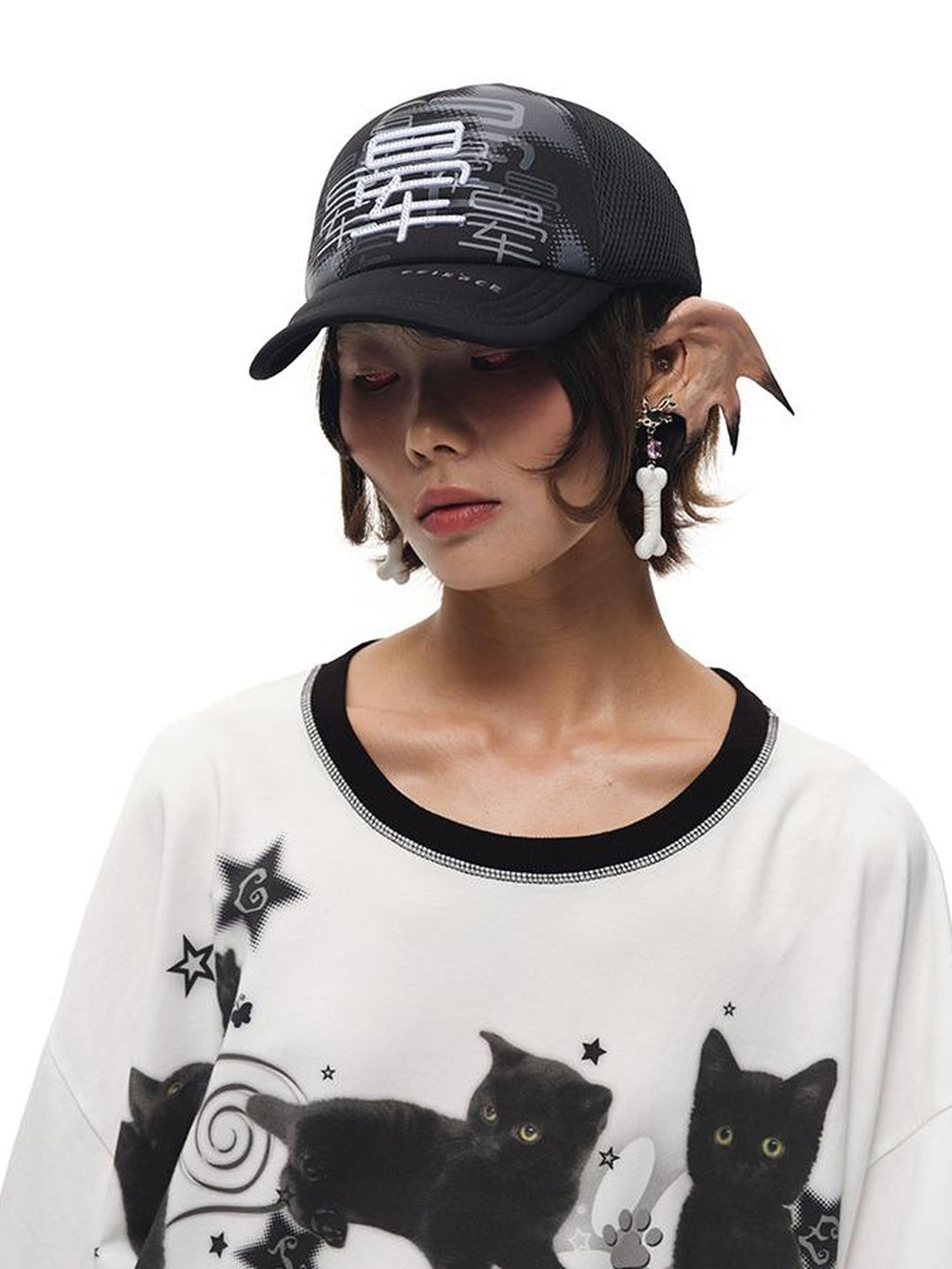K C Bone Stud Earrings
