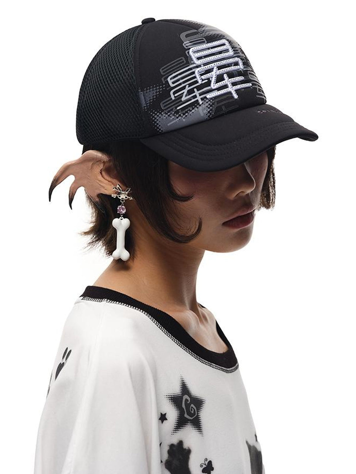 K C Bone Stud Earrings