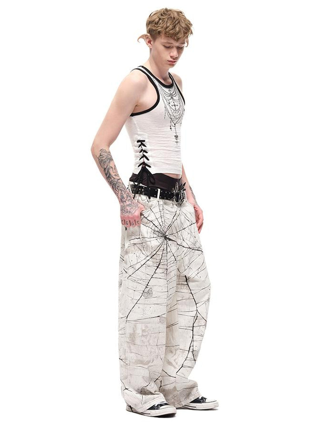 Spider Butterfly Rhinestone Denim Jeans