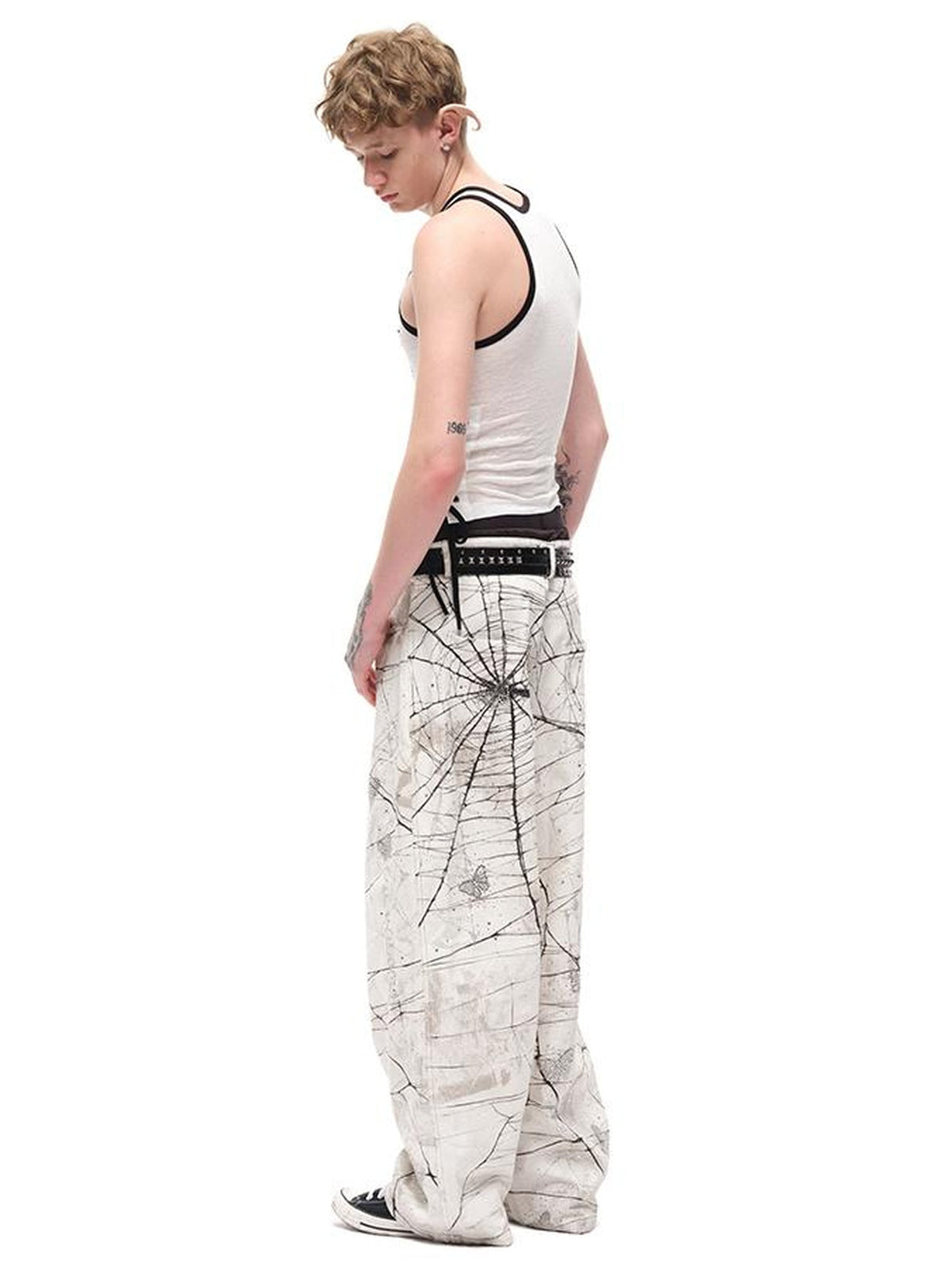 Spider Butterfly Rhinestone Denim Jeans