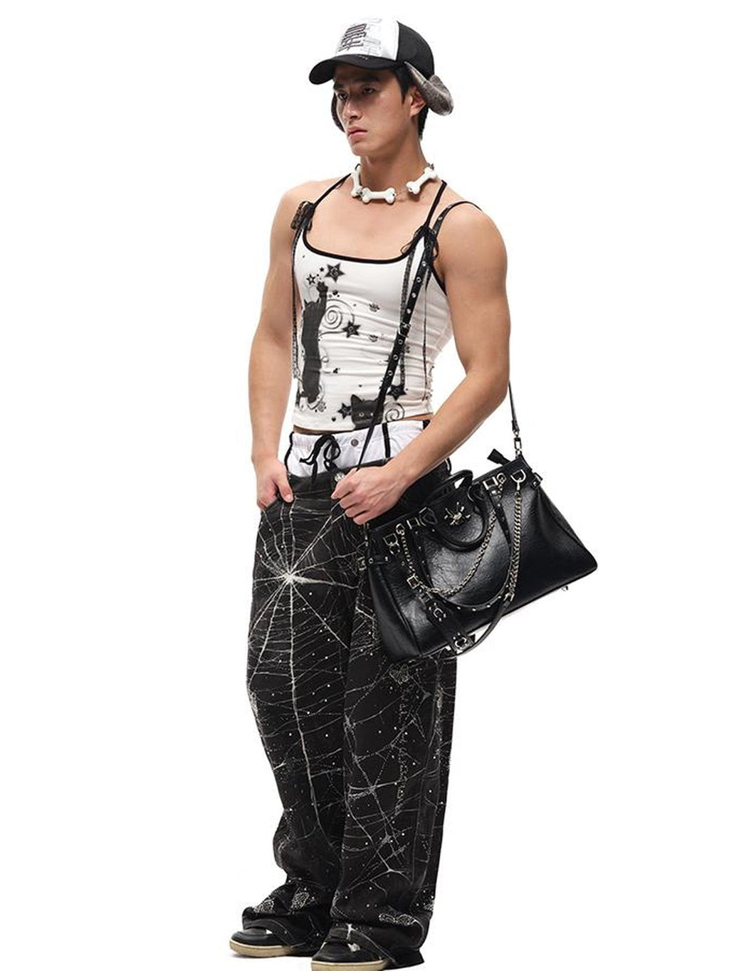 Spider Butterfly Rhinestone Denim Jeans