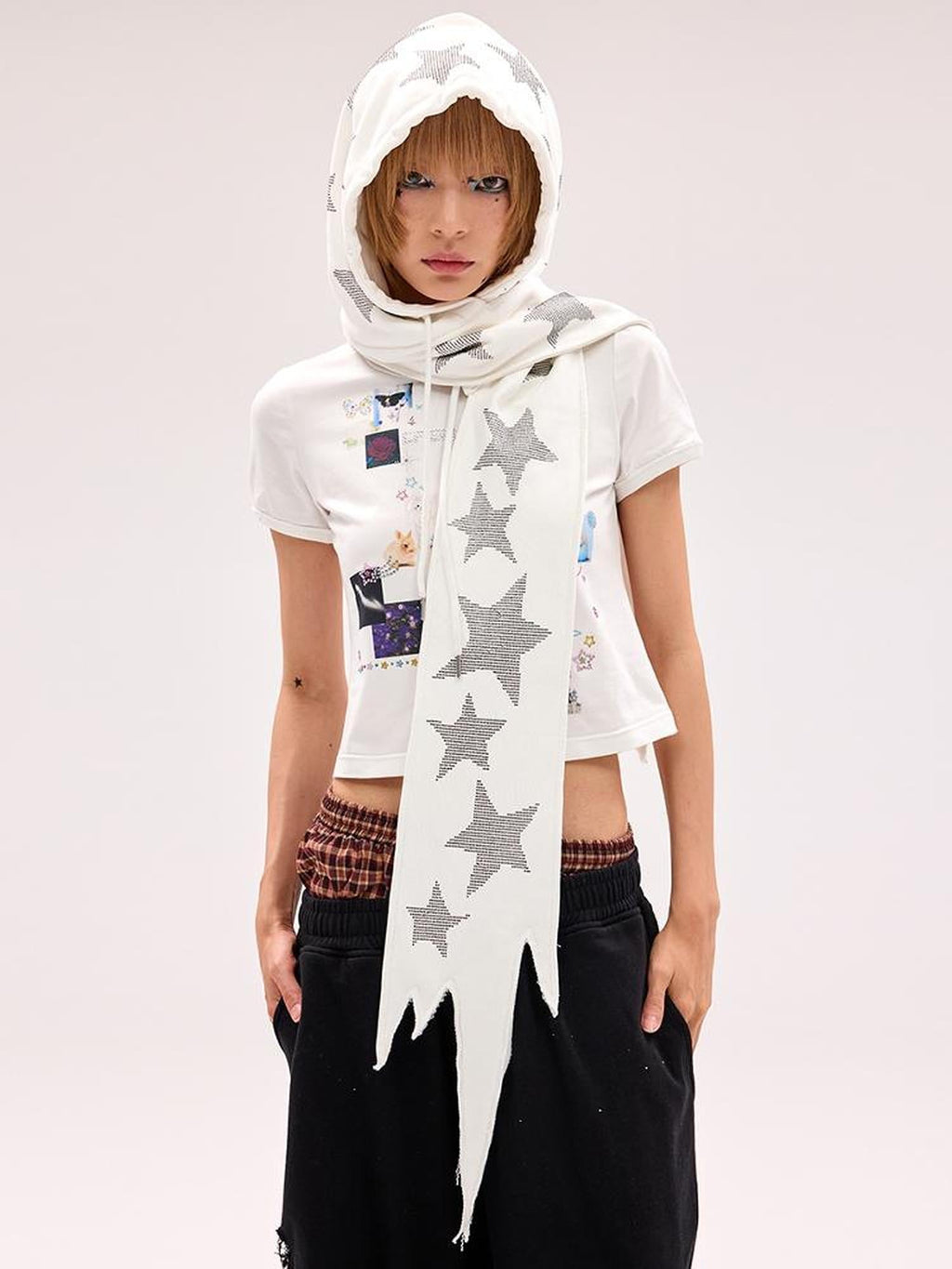 Star Embellished Scarf Hat