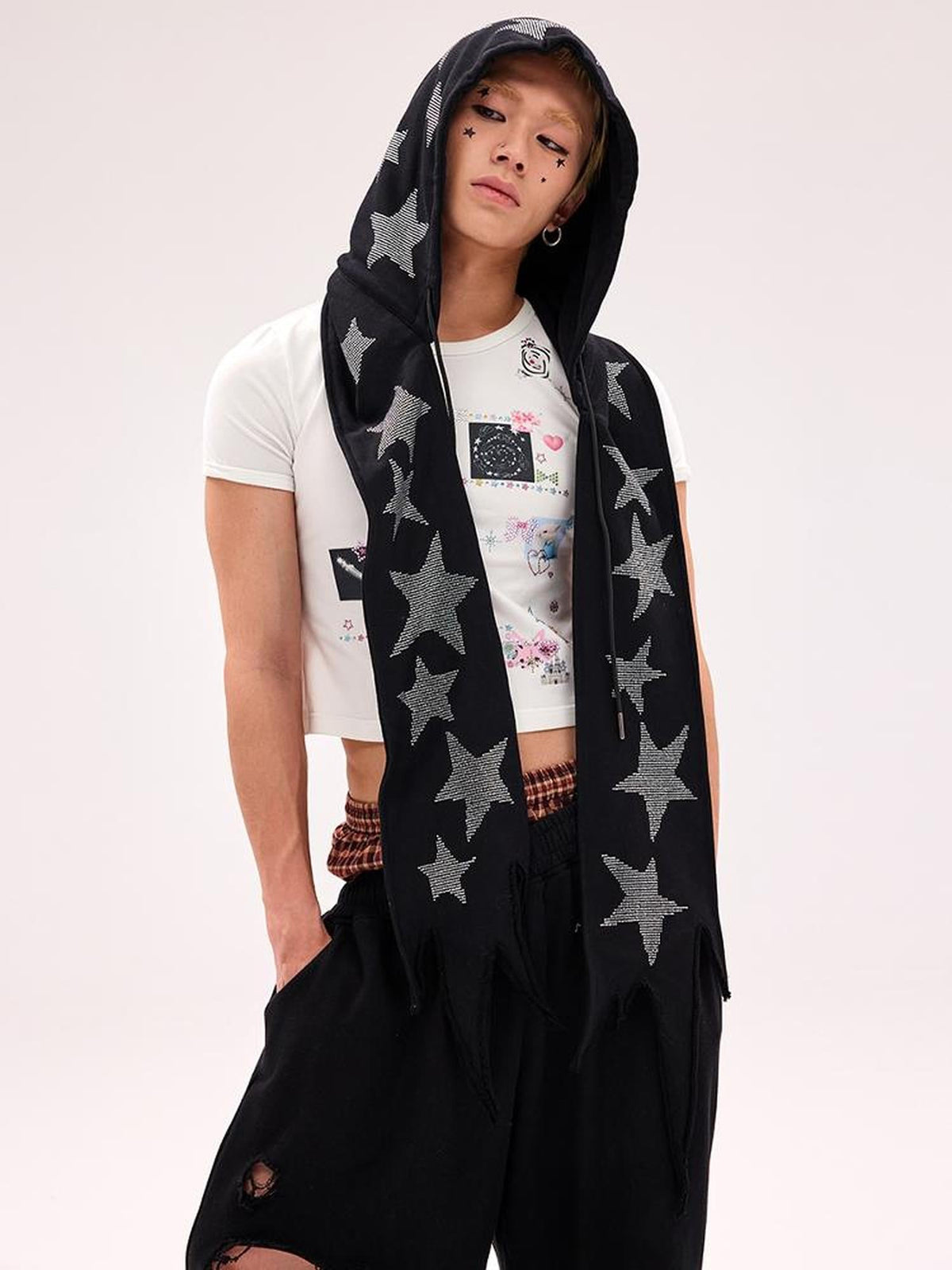 Star Embellished Scarf Hat