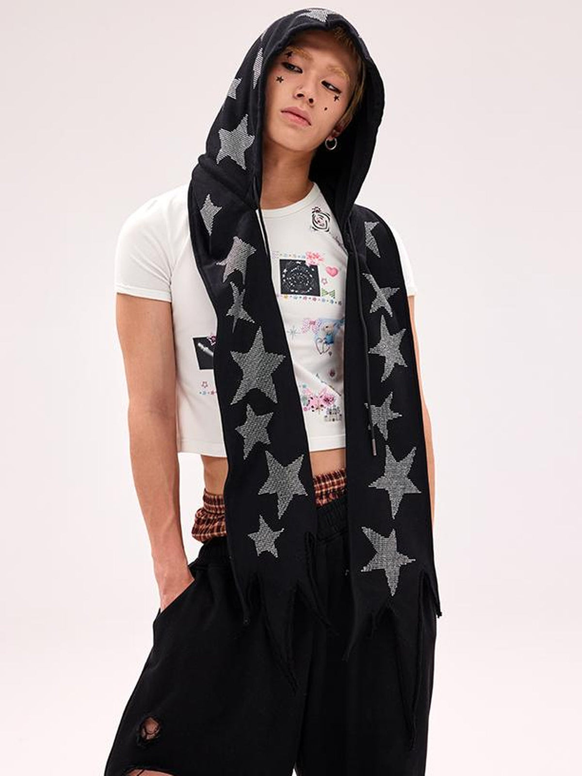 Star Embellished Scarf Hat