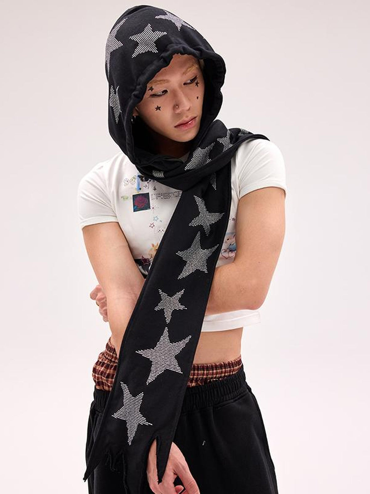 Star Embellished Scarf Hat
