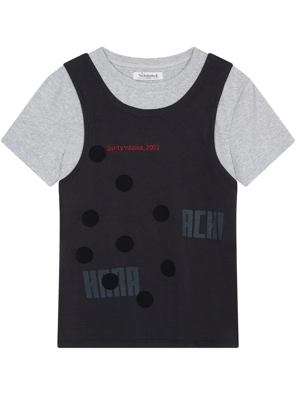 Tide Dot Mock Layered Knit Tee