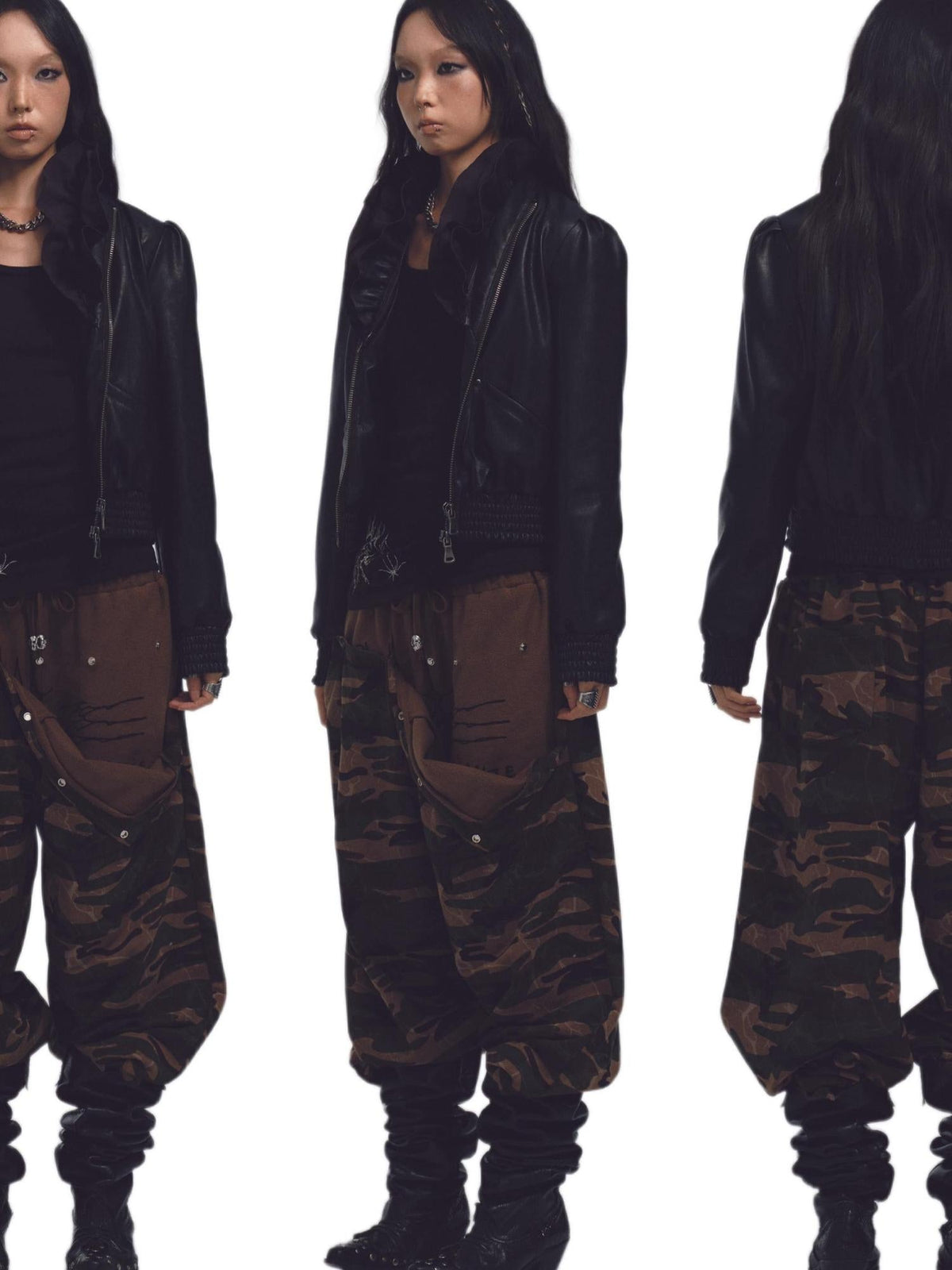 Deformed Camo Low Waist Sweatpants Loose Fit Stretch Print