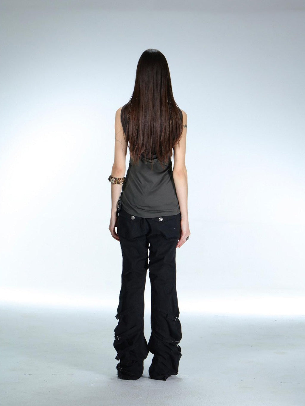 Armor Inspired Studded Ruched Hooded Racerback Slim Women'S Lyocell Tank Tops