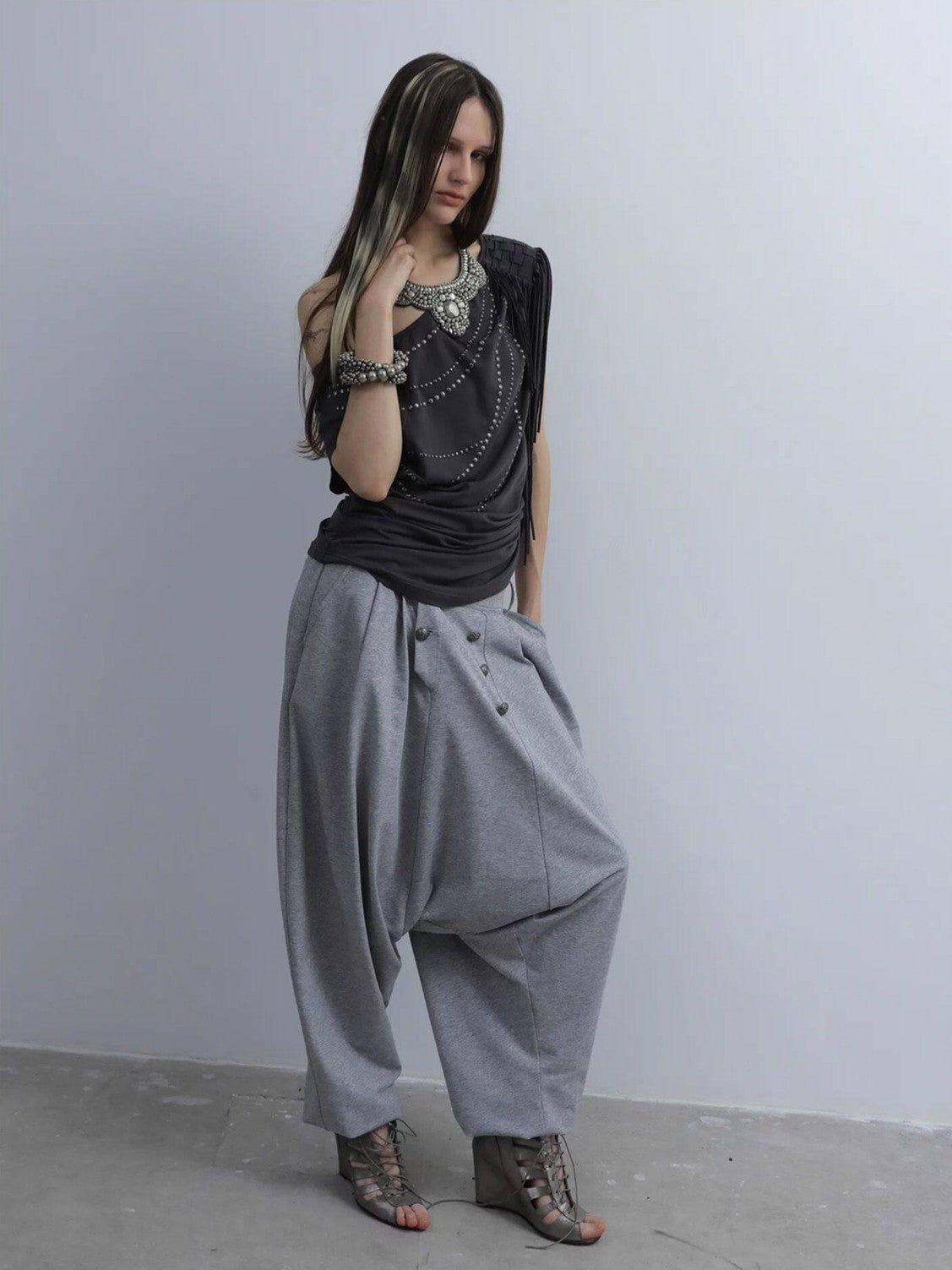 Off Shoulder Fringe Batwing Rhinestone Women'S Modal Short Sleeve T-Shirts