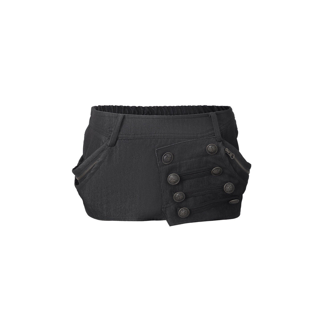 Pumpkin Puff Structured Asymmetrical Metal Buckle Workwear Women'S Mini Skirts