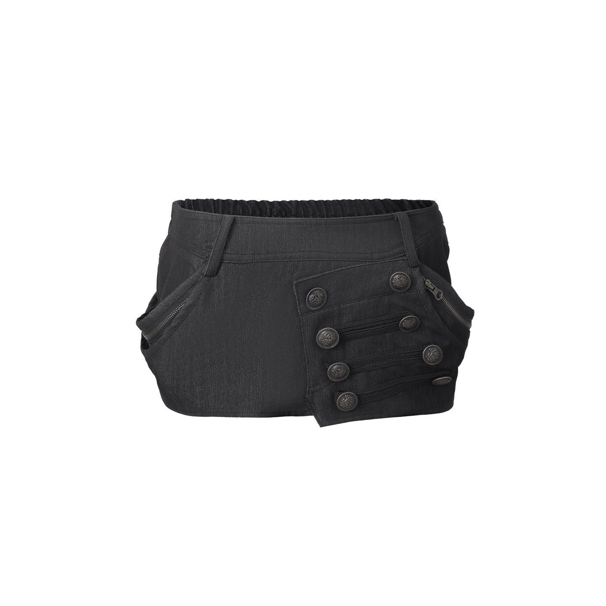 Pumpkin Puff Structured Asymmetrical Metal Buckle Workwear Women'S Mini Skirts