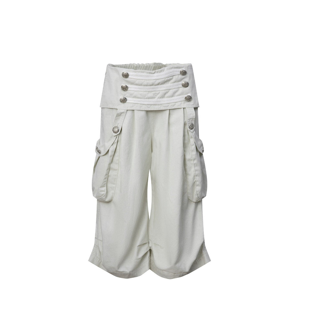 Vintage Low Waist 3D Tailored Zipper Loose Women'S Cotton Cargo Pants