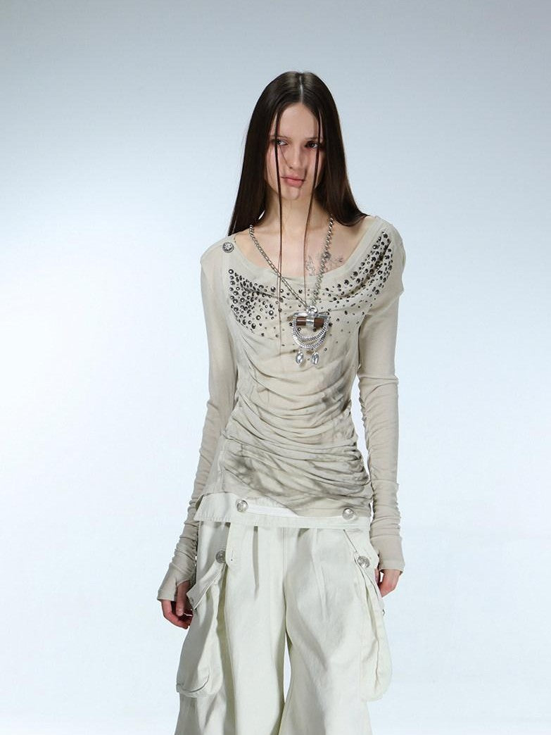 Vintage Low Waist 3D Tailored Zipper Loose Women'S Cotton Cargo Pants