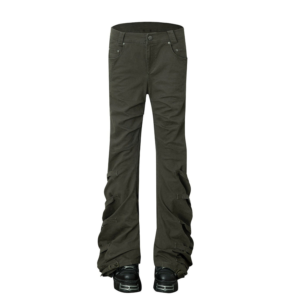 Washed Sculpted Knife Cut Utility Button Fly Women'S Cotton Stretch Chinos