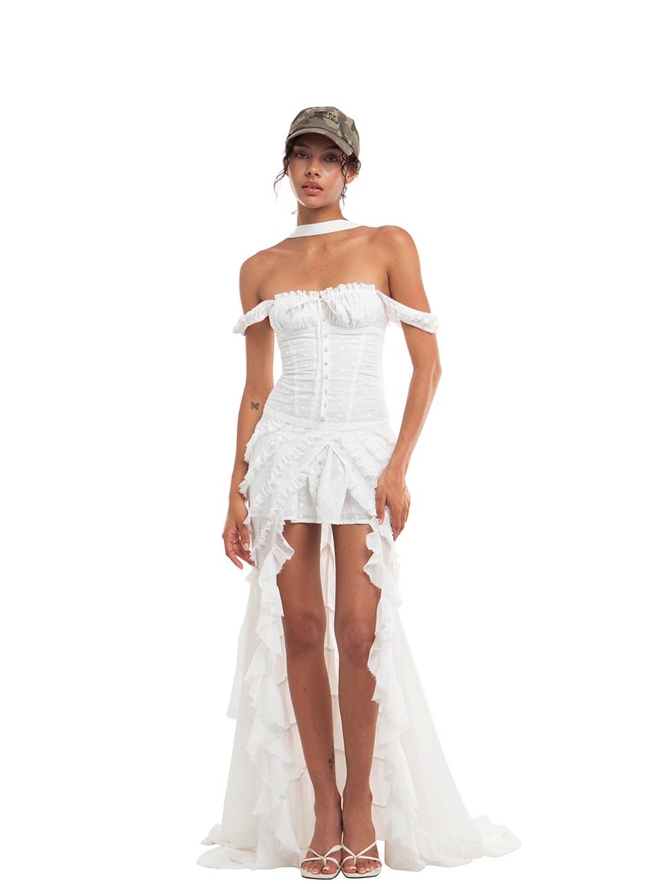Embroidered Bodycon Waist Sashay Slit Maxi Dresses