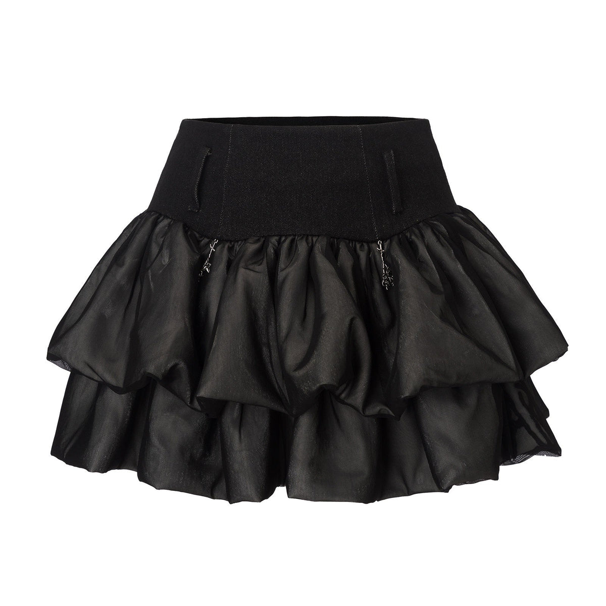 Black Witch Puffy Punk Ballet High Waist Women's Polyester Pleated Skirts
