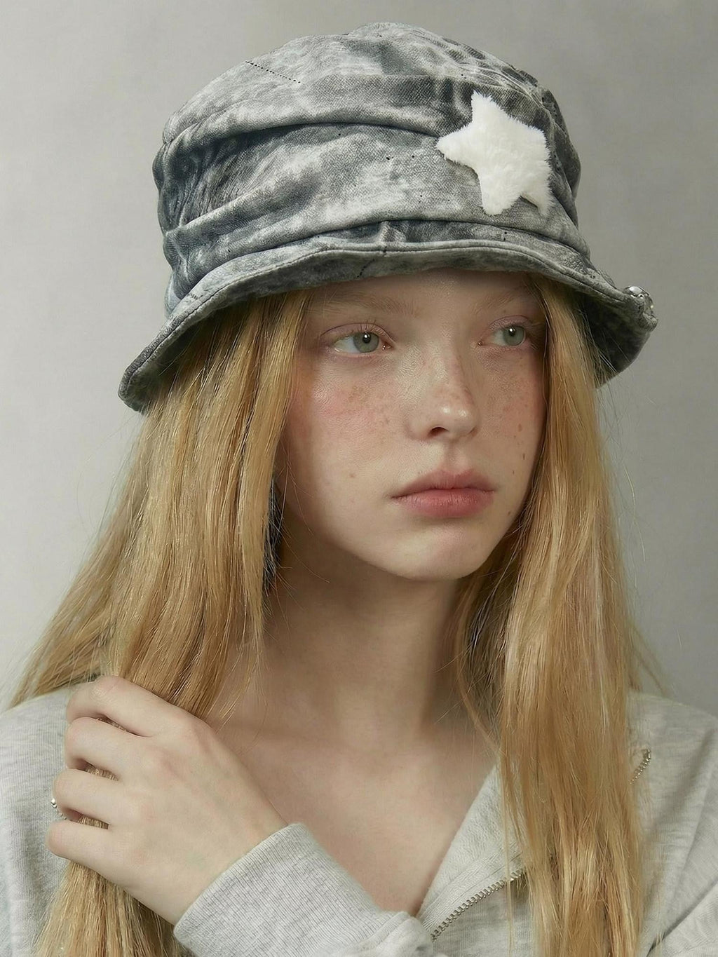 Leopard Print Adjustable Star Punk Curved Brim Women's Cotton Bucket Hats