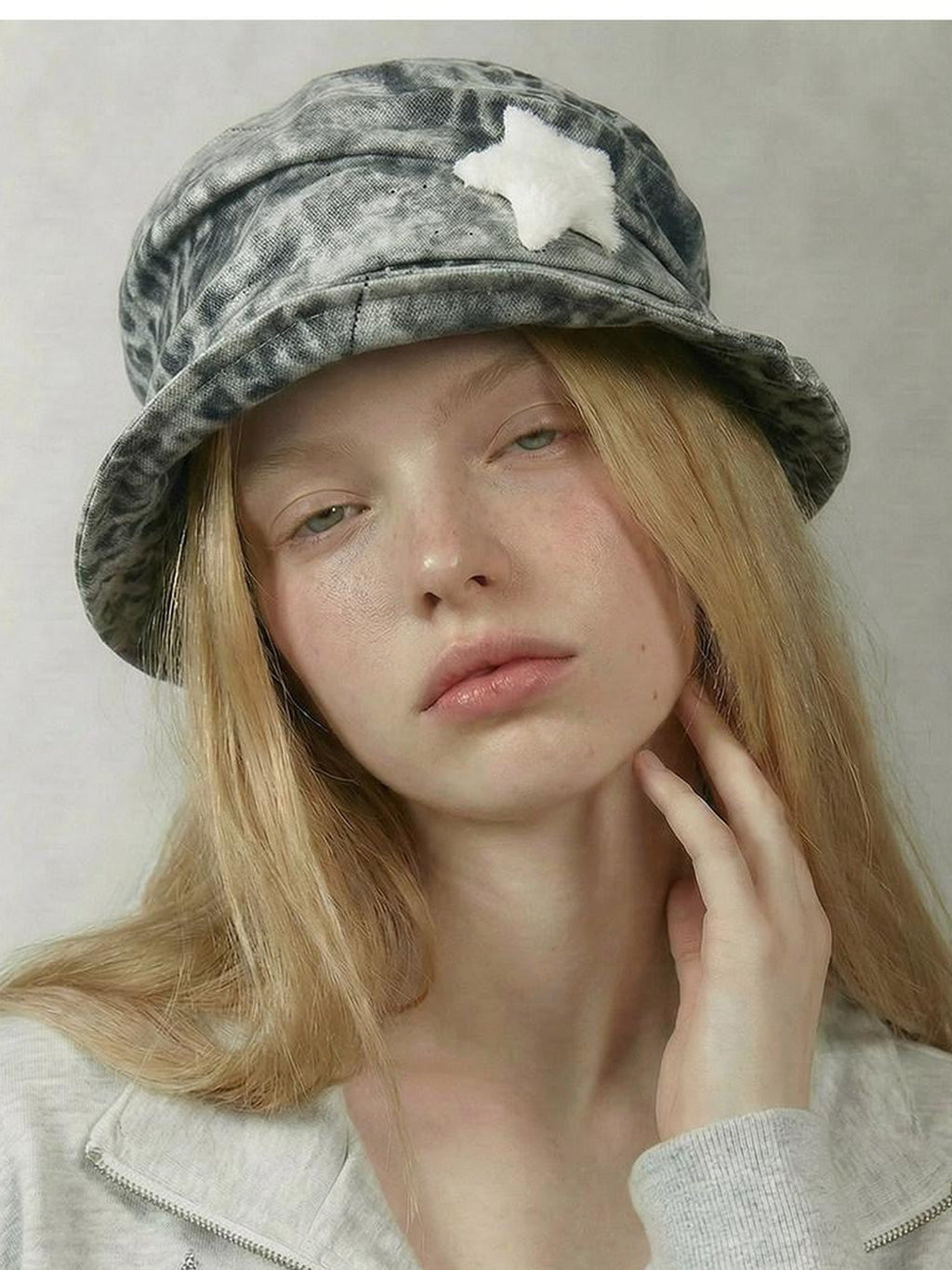 Leopard Print Adjustable Star Punk Curved Brim Women's Cotton Bucket Hats