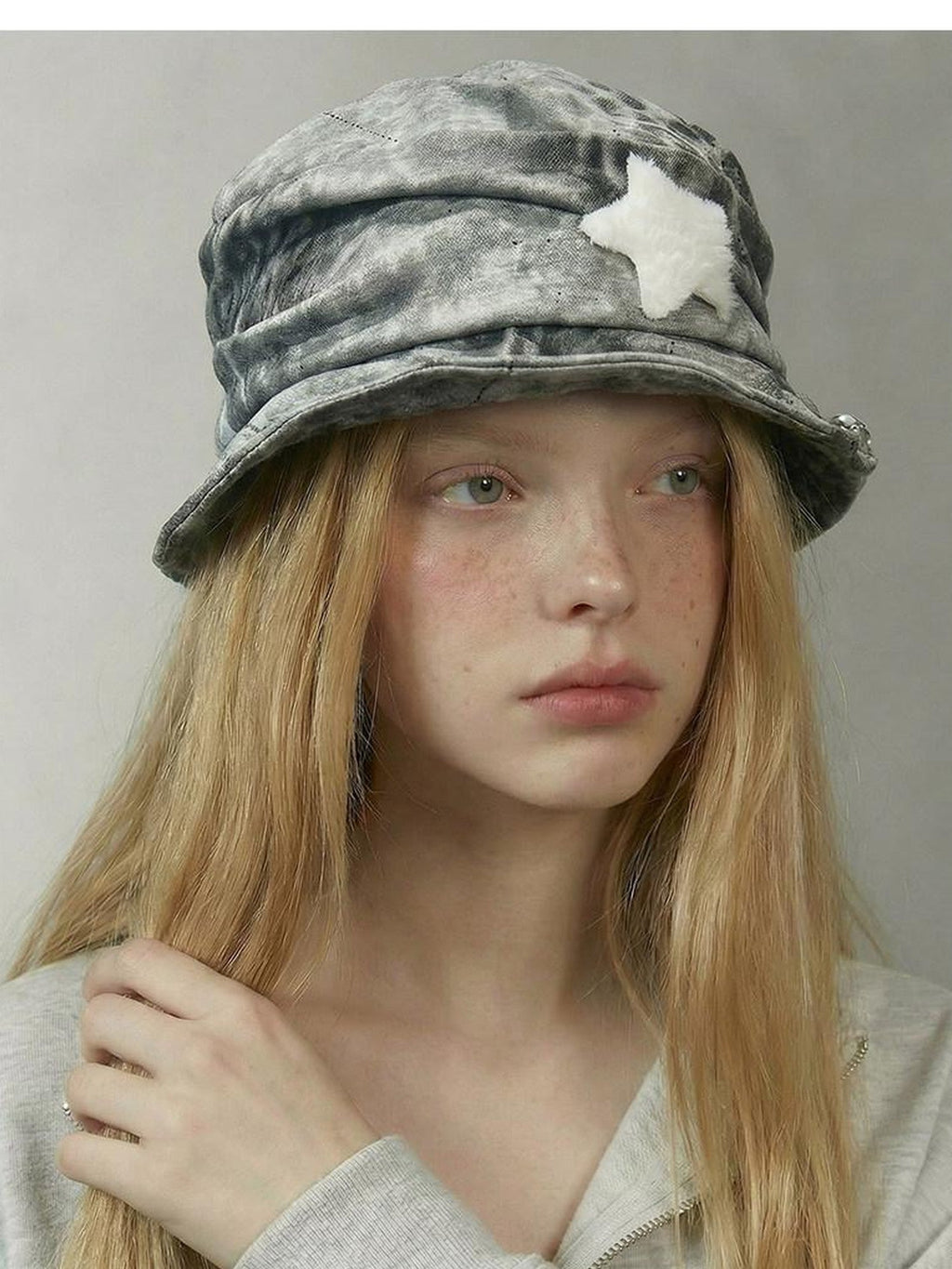 Leopard Print Adjustable Star Punk Curved Brim Women's Cotton Bucket Hats