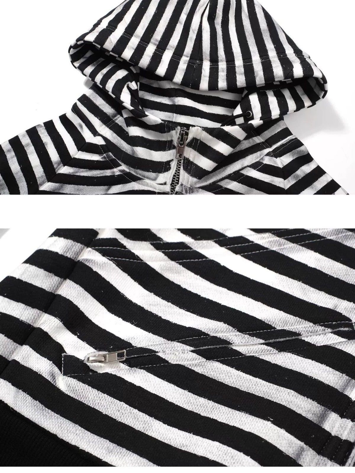 Cozy Fleece Striped Half Turtleneck Street Loose Women Cotton Stretch Hoodies