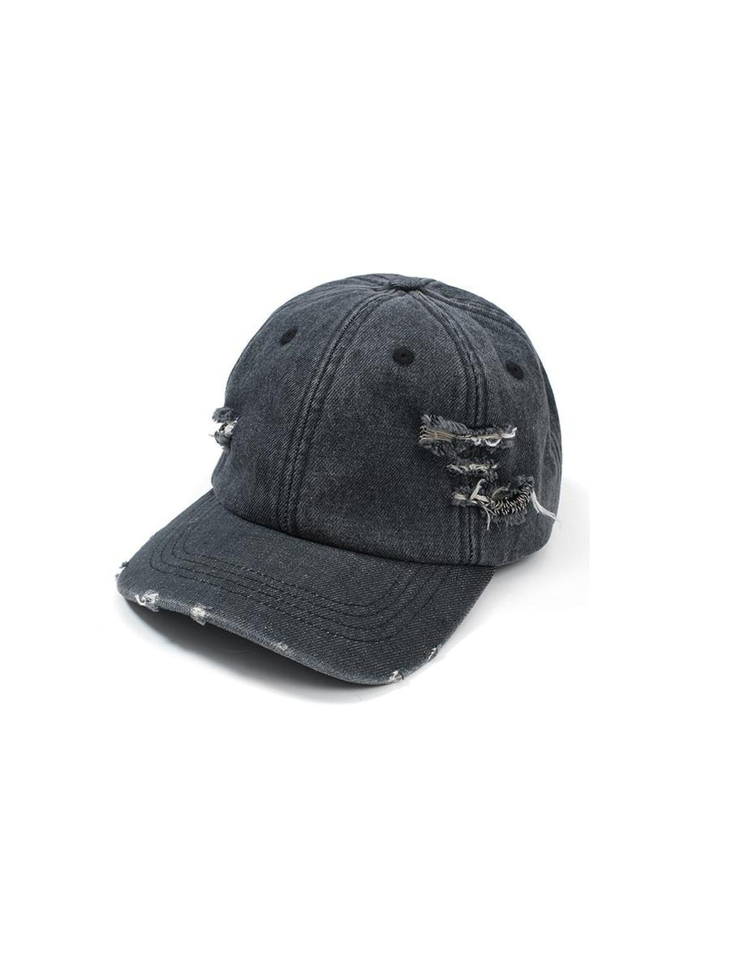 Distressed Cotton Denim Casual Wide Brim Unisex Street Grey Blue Plaid Hat