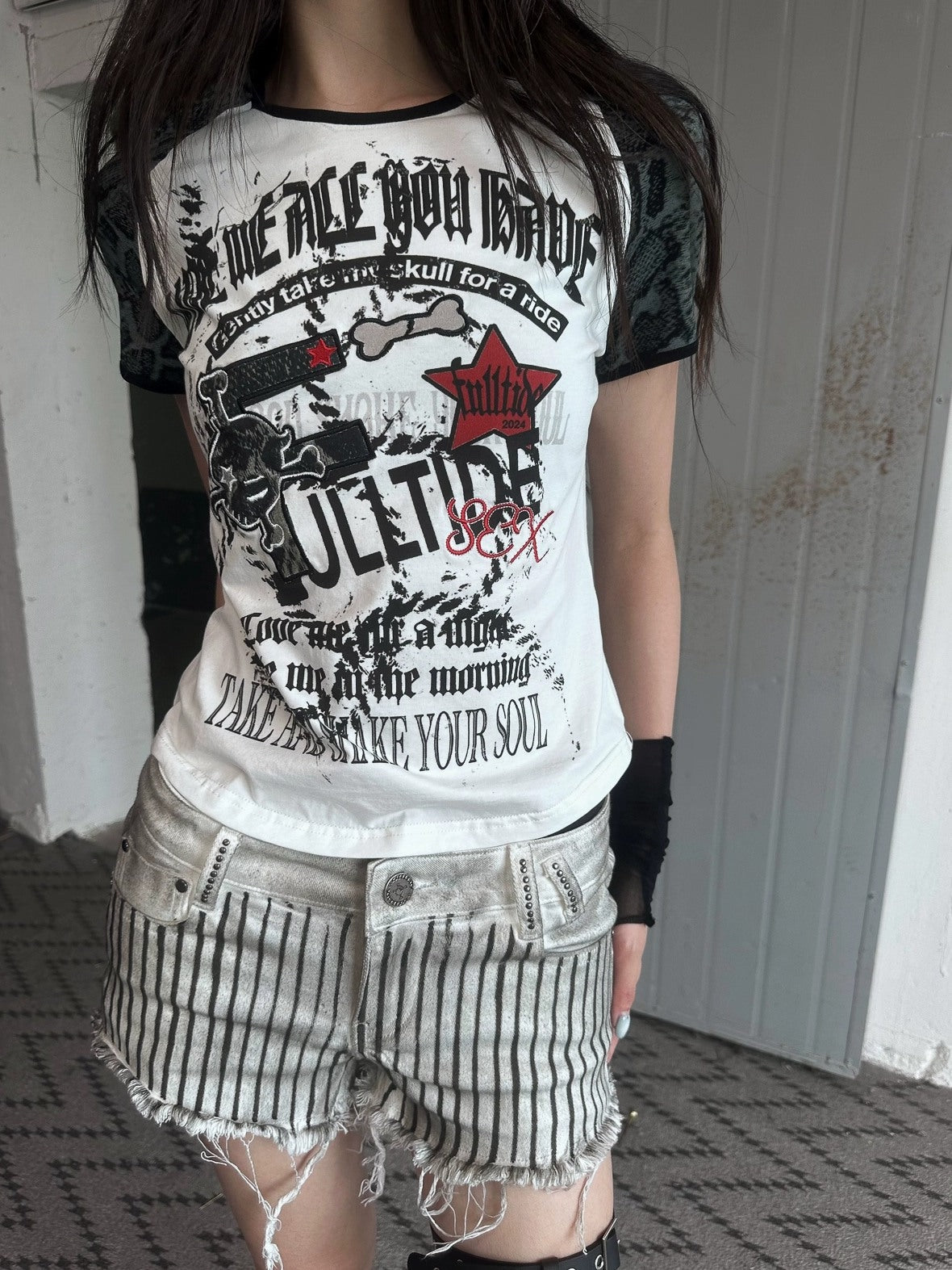 Durable Denim Low Waist Zipper Light Wash Dirty White Young Women Mini Skirt