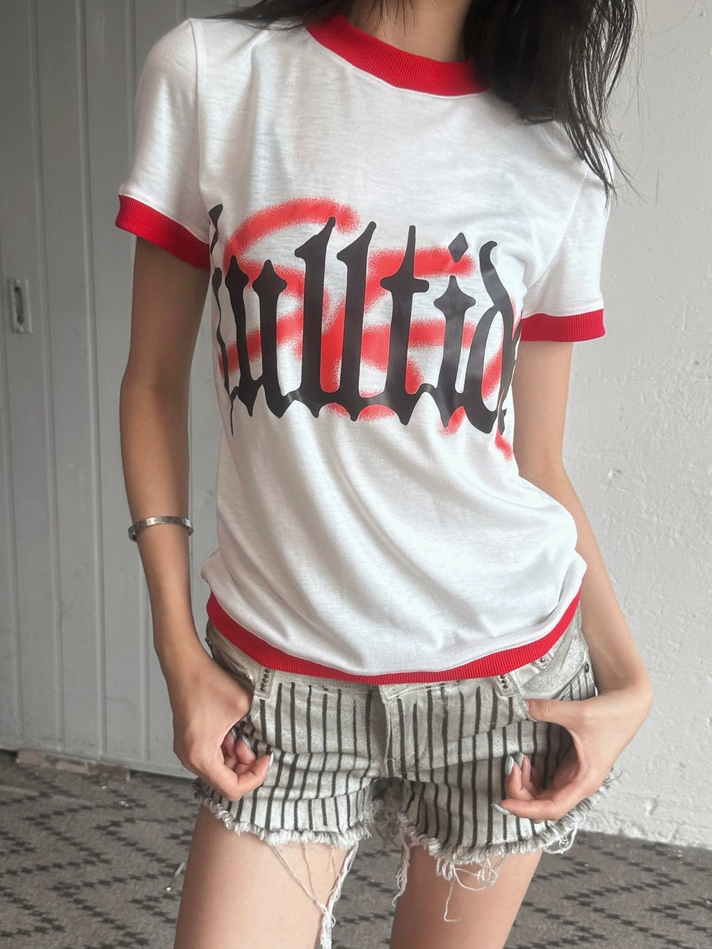 Durable Denim Low Waist Zipper Light Wash Dirty White Young Women Mini Skirt