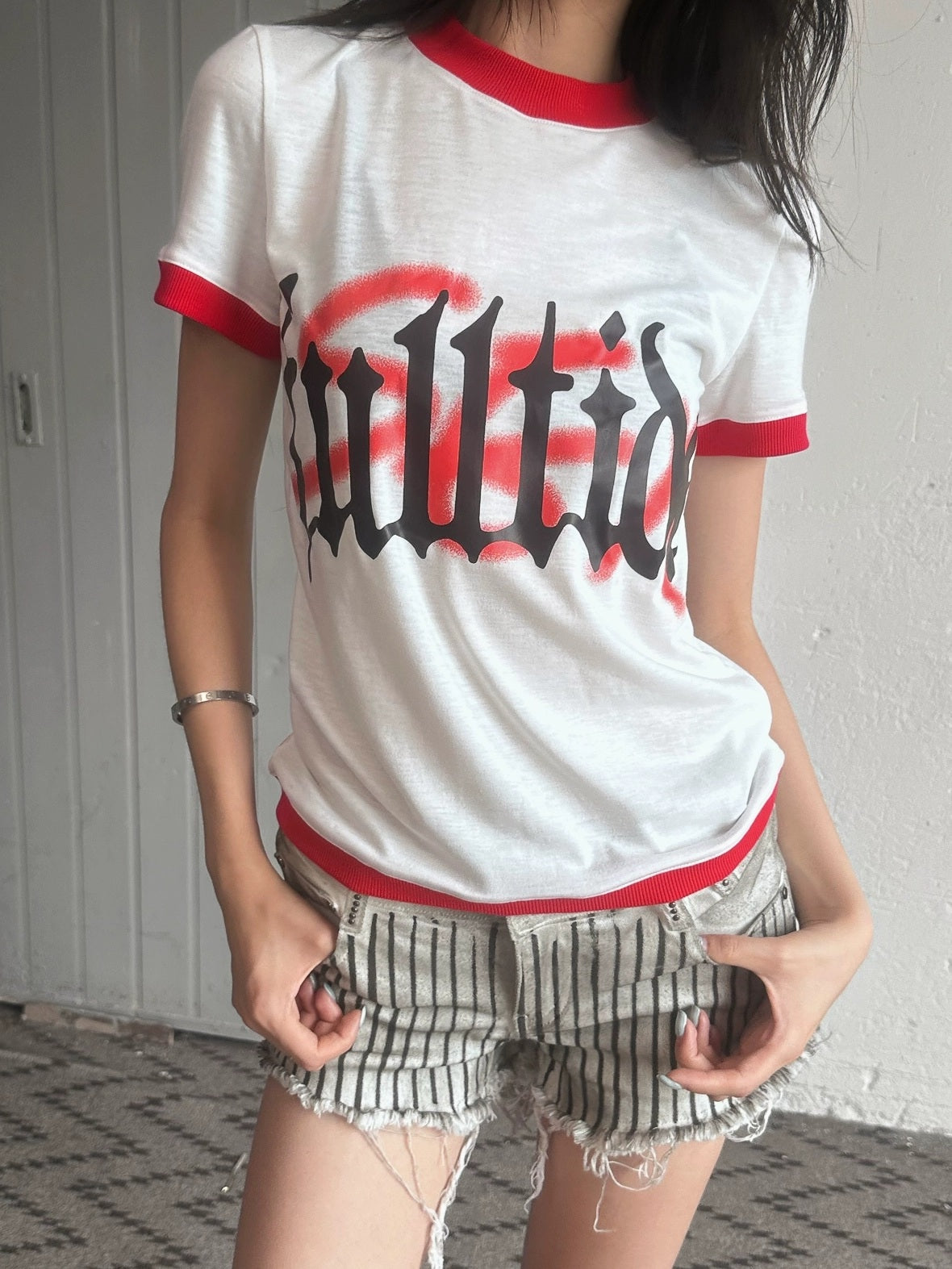 Durable Denim Low Waist Zipper Light Wash Dirty White Young Women Mini Skirt