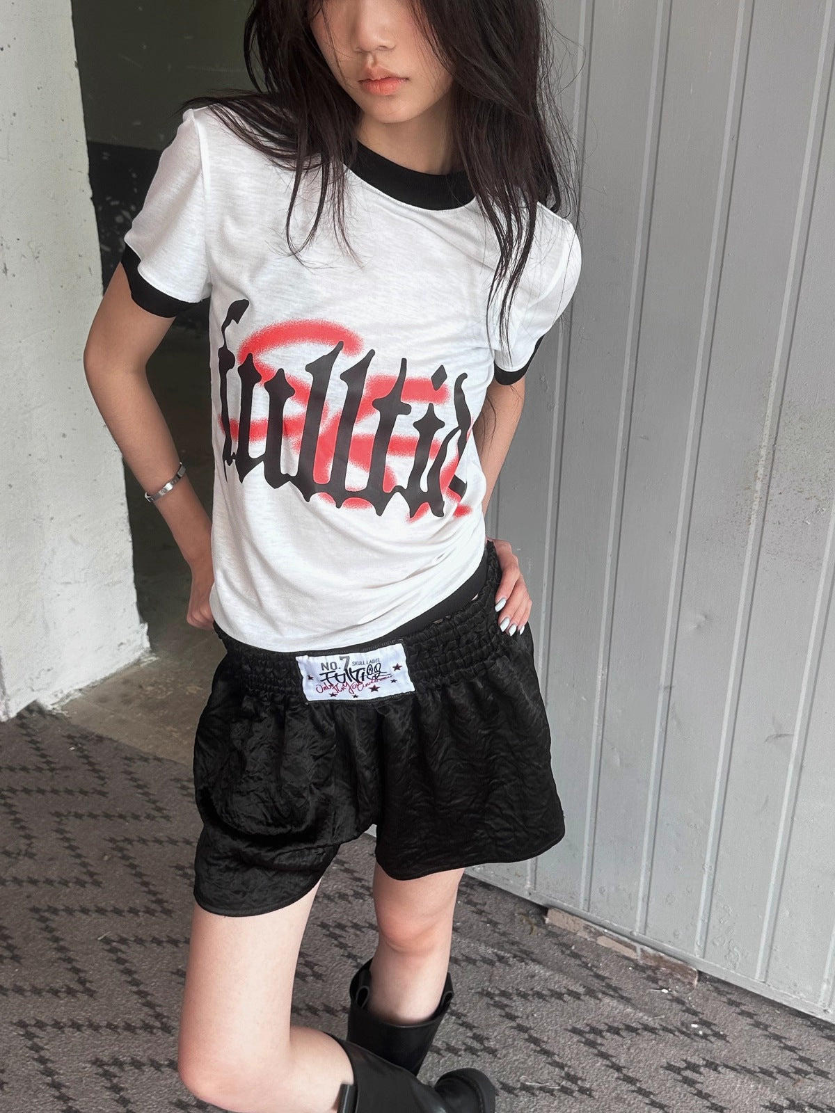 Hot Girl Cropped Round Neck Short Sleeve 100 Percent Cotton Women T-Shirt