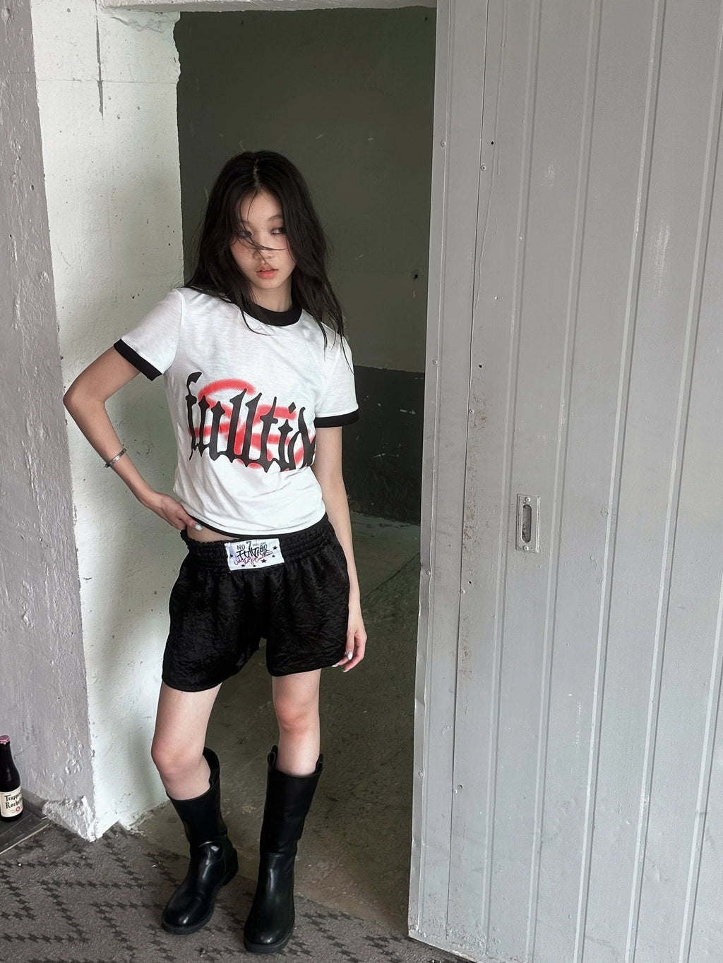 Hot Girl Cropped Round Neck Short Sleeve 100 Percent Cotton Women T-Shirt