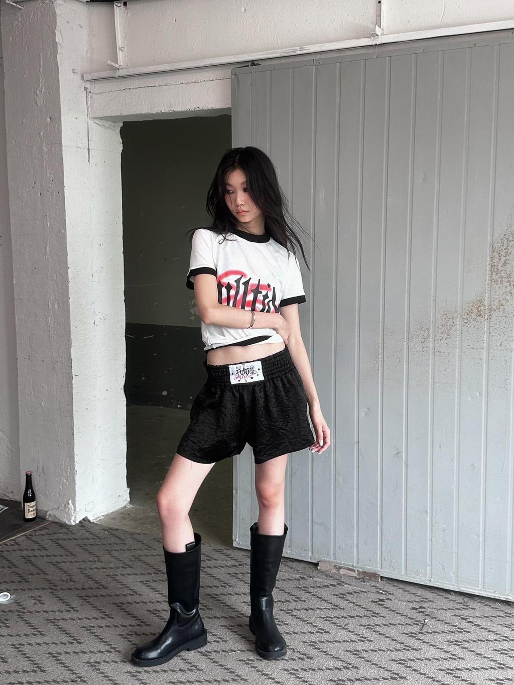 Hot Girl Cropped Round Neck Short Sleeve 100 Percent Cotton Women T-Shirt