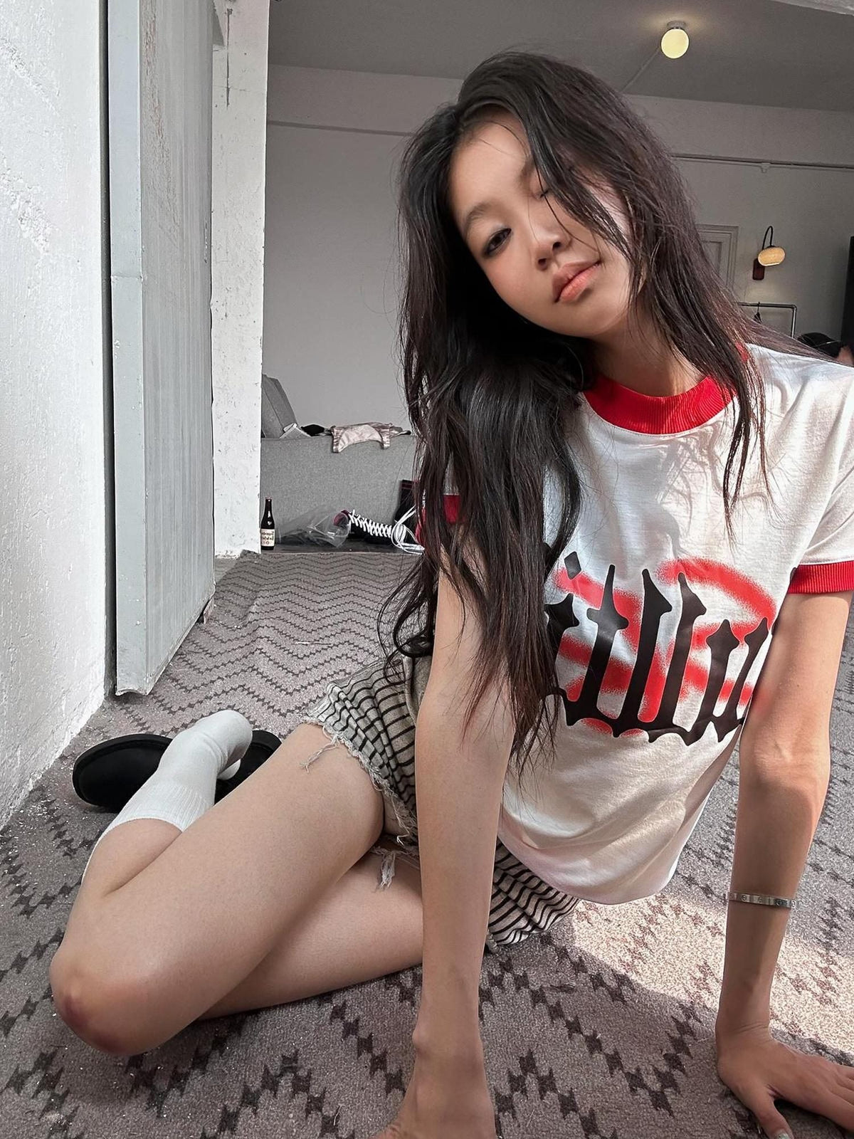 Hot Girl Cropped Round Neck Short Sleeve 100 Percent Cotton Women T-Shirt