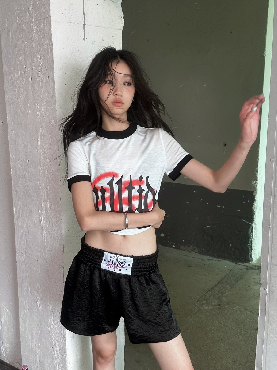 Hot Girl Cropped Round Neck Short Sleeve 100 Percent Cotton Women T-Shirt