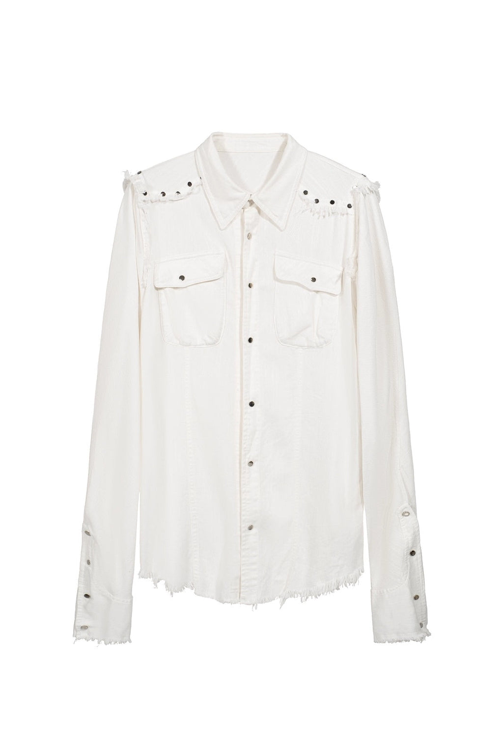 Pure Cotton Breathable Casual Slim Square Neck Bell Sleeve Midlength Women Shirt