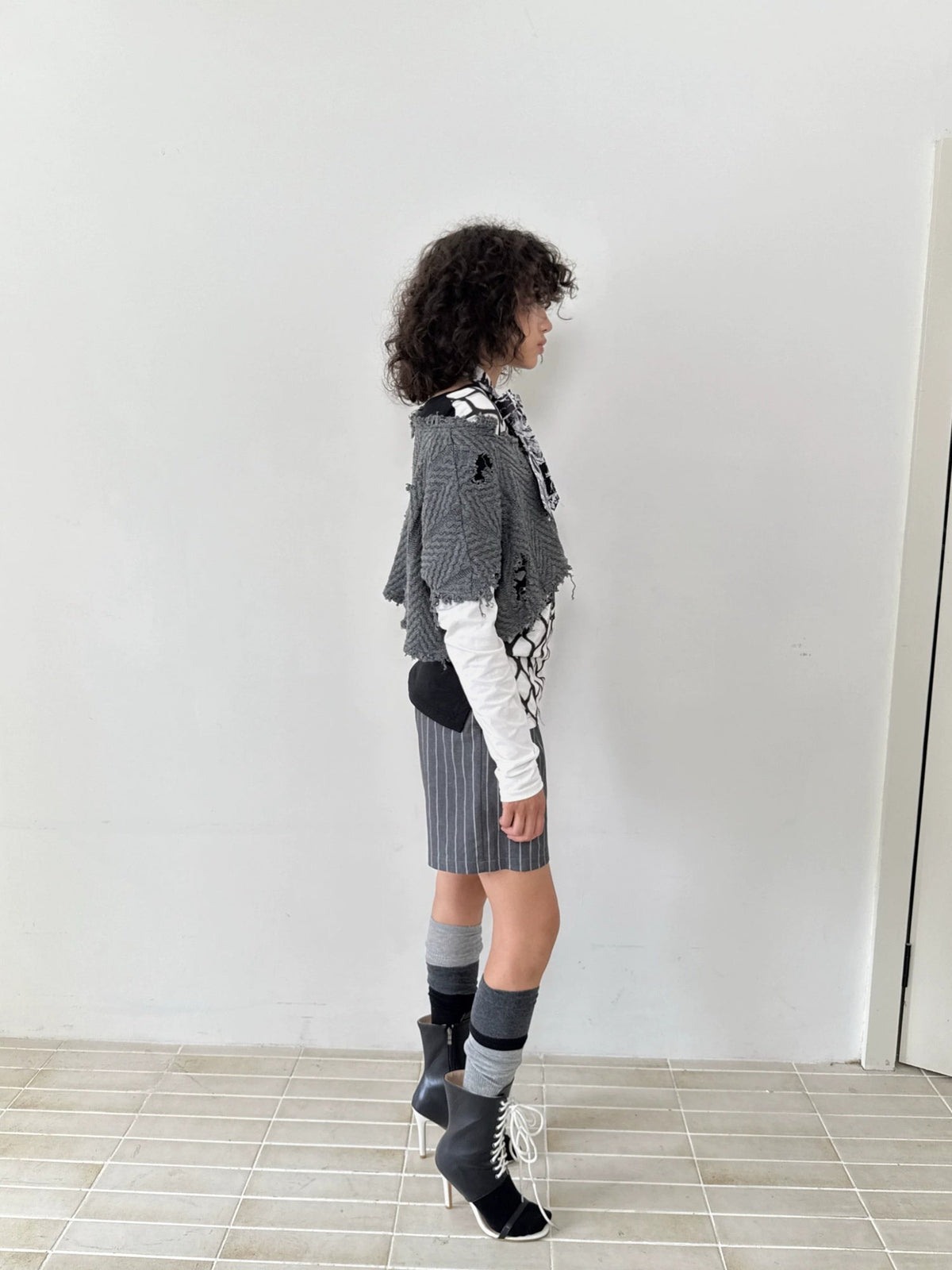 Striped Button Detail Collegiate Natural Waist Commuter Polyester Shorts