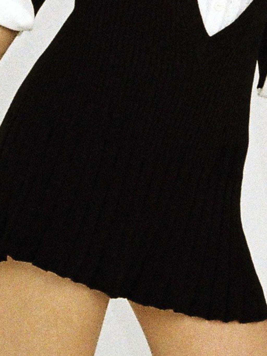 Fall V-Neck Shirt Collar Pleated Dress