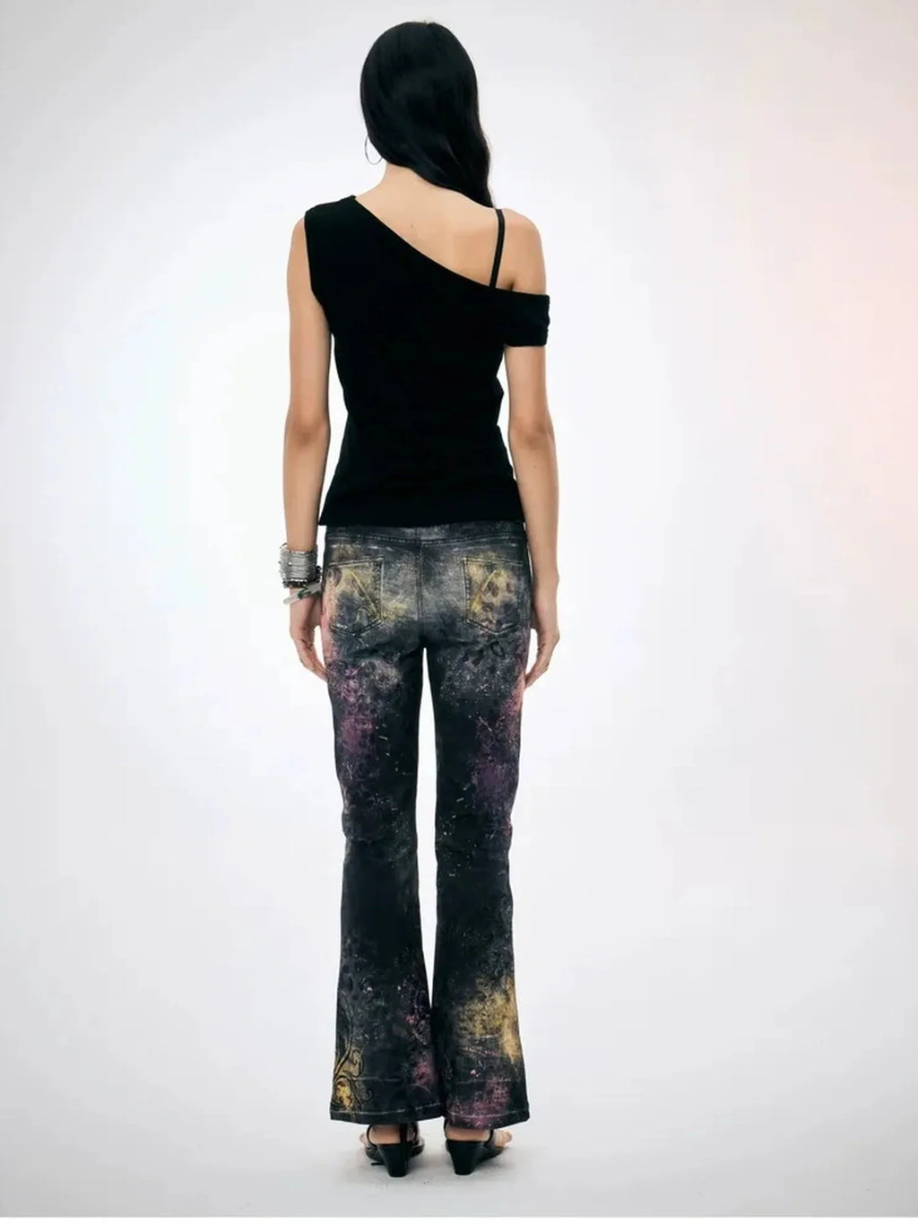 Pink Leopard Print Graffiti Slim Pants