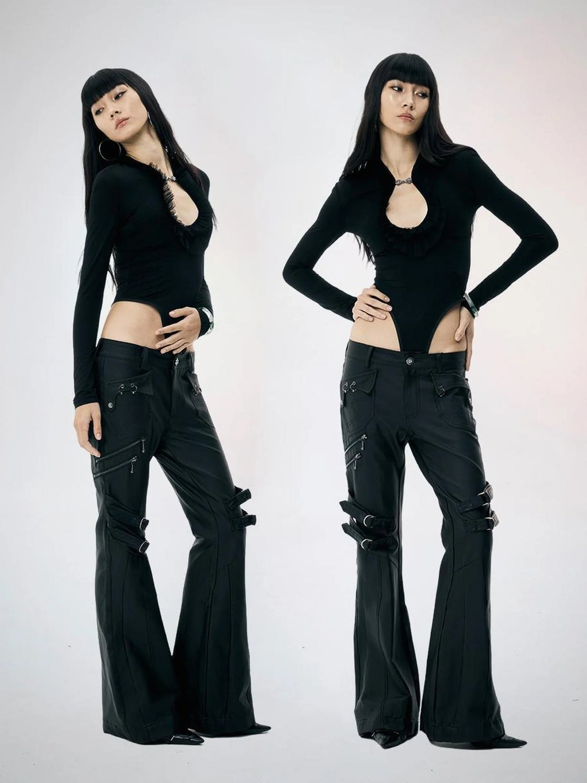 Waxed Straight Leg Trousers