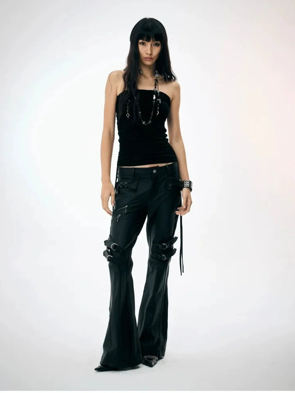 Waxed Straight Leg Trousers