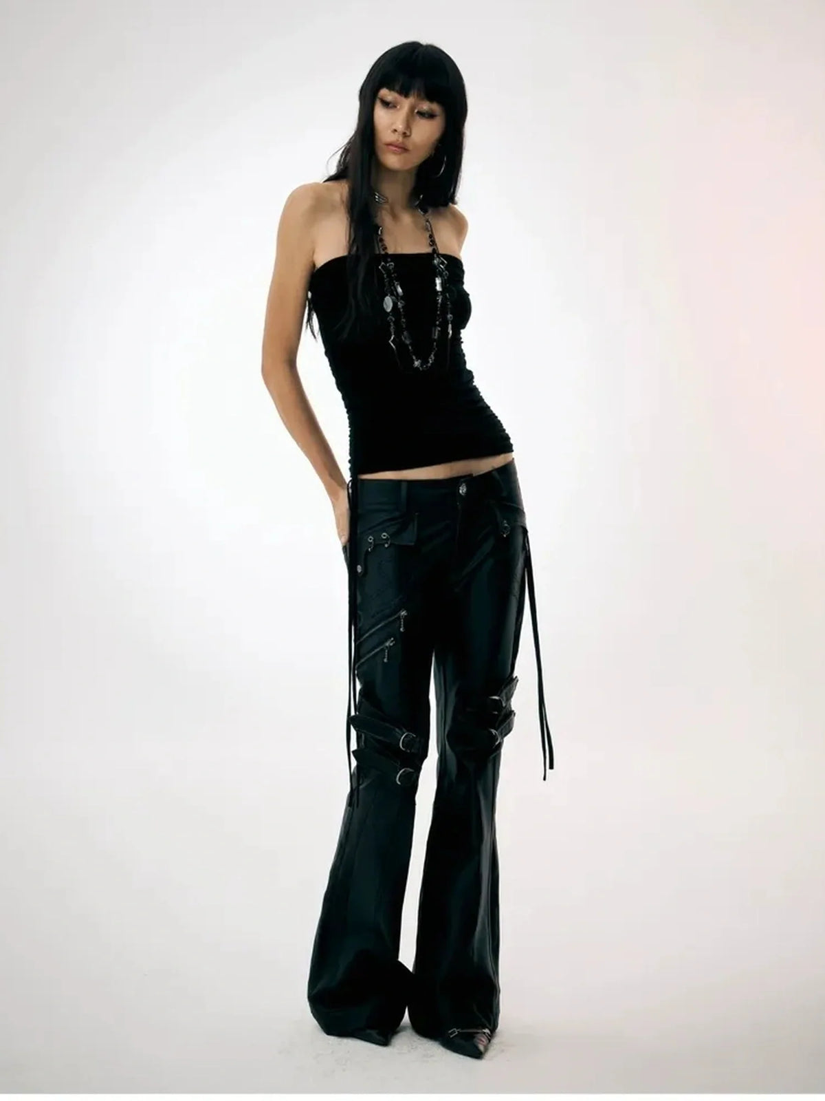 Waxed Straight Leg Trousers