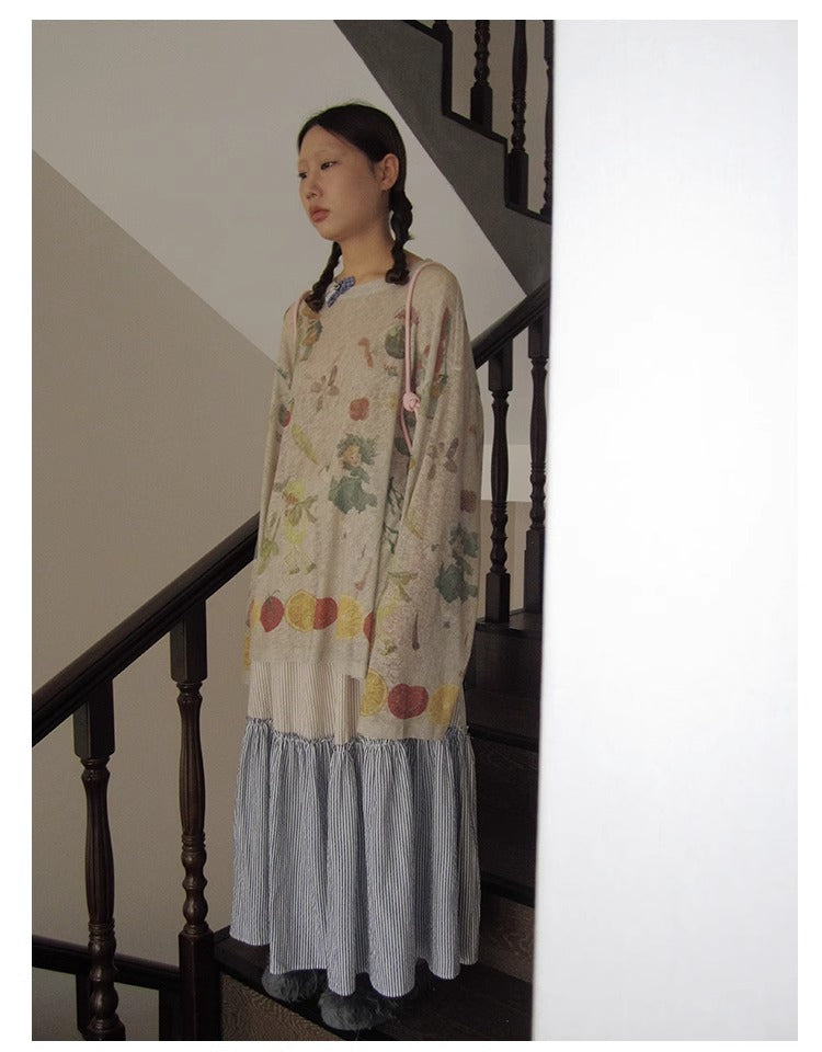 3months | Summer Knit Layered Sheer Sunproof Design Top [ID:]