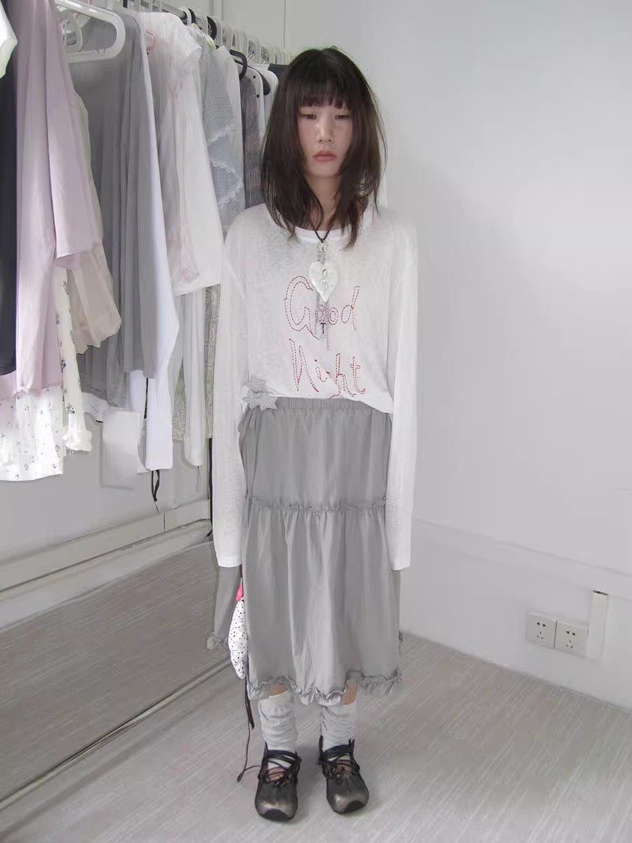 3months | High Waist Ruffled Tie Detail Elastic Waist Summer Skirt