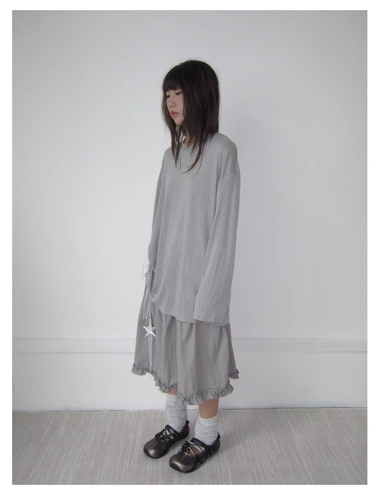 3months | High Waist Ruffled Tie Detail Elastic Waist Summer Skirt