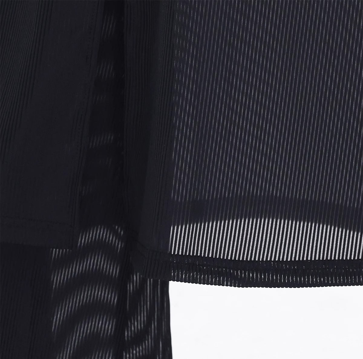 FUZZYKON | Minimalist Layered Drawstring Slim Flared See-through Pants Skirt [ID:]