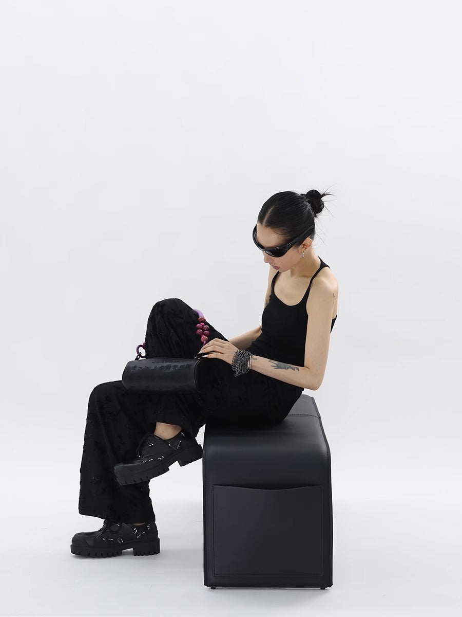 FUZZYKON | Fine Ribbed Large U-Neck Slim Fit Racerback Tank Dress [ID:]